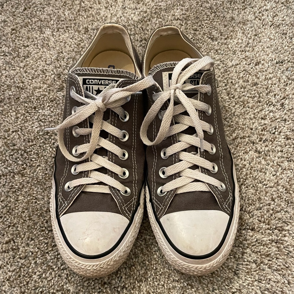 Converse Grey Low Tops Size 8
